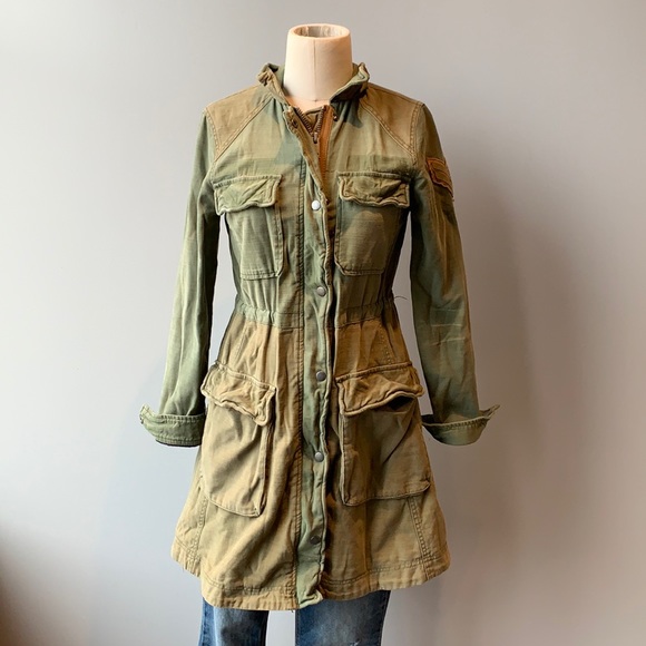 NWOT Free People Mid Length Army two-tone jacket - Picture 2 of 9